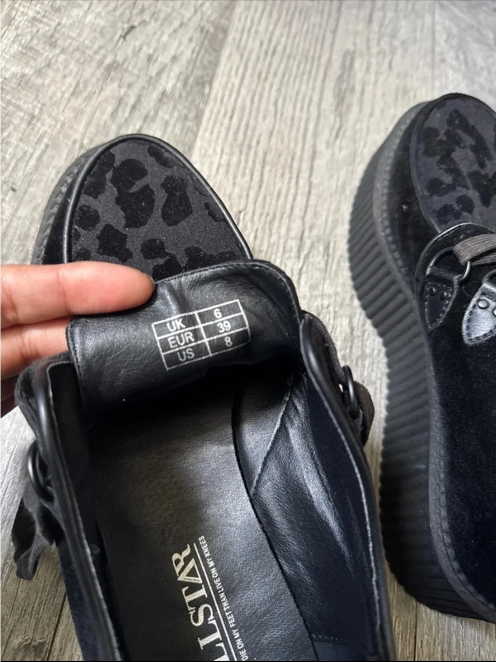 Killstar Black Velvet Feral Creeper Platform Shoes